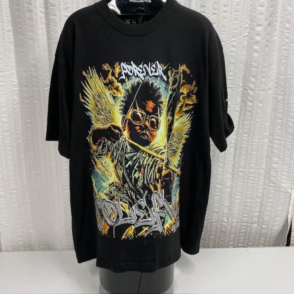 Soleful Threads Mens XL Angel Graphic T Shirt Black Streetwear Oversized Tee